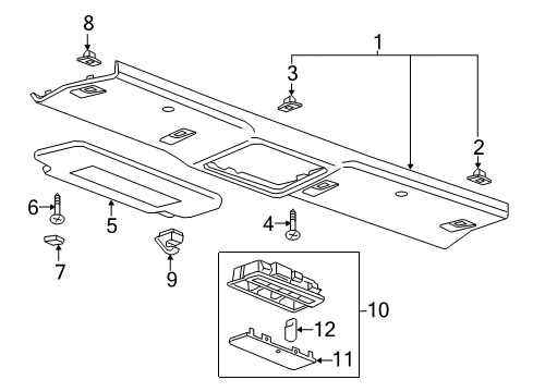 2018 Buick Cascada Sunshade Assembly, . *Black Diagram for 13496458