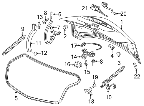 2018 Cadillac CT6 Module Assembly, Parking Asst Control Diagram for 84169043