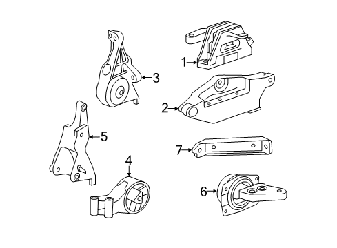 2011 Buick LaCrosse Engine & Trans Mounting Diagram