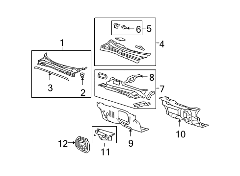 2014 GMC Acadia Cowl Diagram