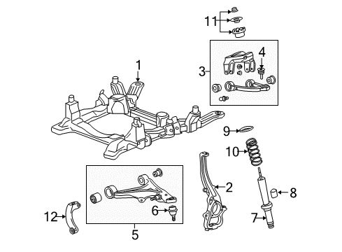 2008 Cadillac SRX Front Suspension, Control Arm Diagram 2 - Thumbnail