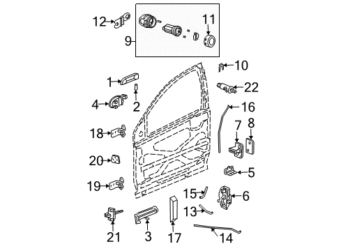 2006 Saturn Ion Bracket Asm,Rear Side Door Pull Handle Diagram for 15259949