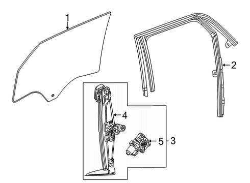 2021 Chevy Trailblazer Front Door Glass & Hardware Diagram 2 - Thumbnail