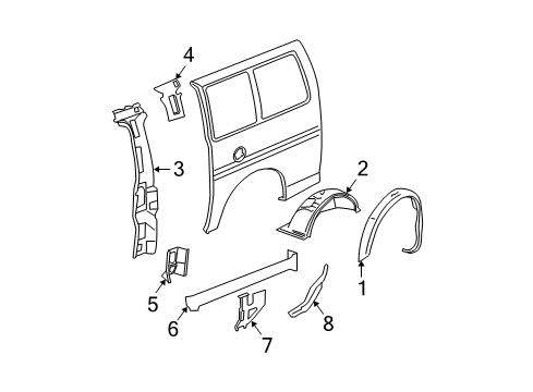 2006 GMC Savana 2500 Inner Structure - Side Panel Diagram 2 - Thumbnail