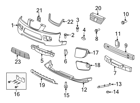 2006 Saturn Vue Grille, Radiator Lower *Black Diagram for 15247142