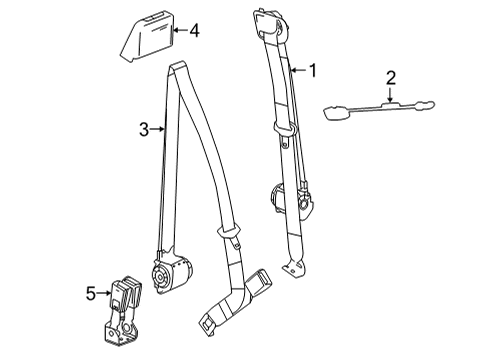 2022 GMC Sierra 2500 HD Rear Seat Belts Diagram