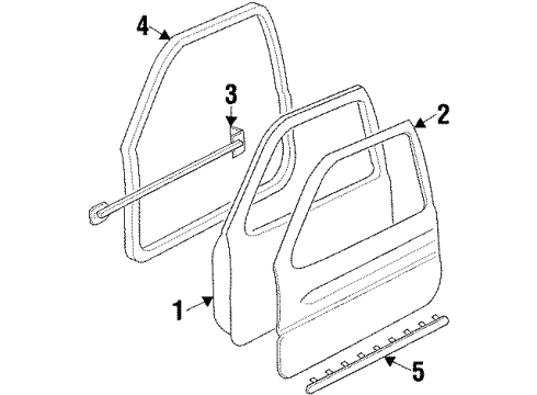 1998 Pontiac Grand Prix Panel Asm,Front Side Door Outer (LH) (Coupe) Diagram for 12528607