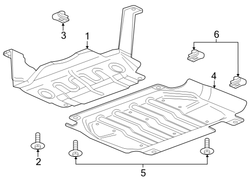 2022 Chevy Silverado 1500 LTD Splash Shields Diagram 1 - Thumbnail