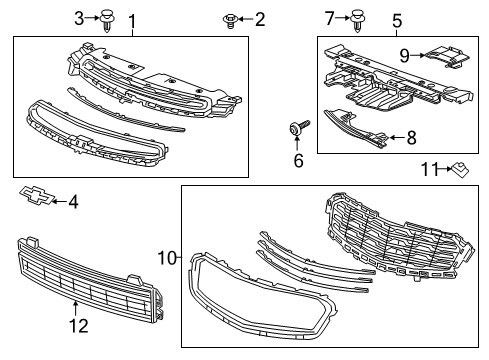 2015 Chevy Cruze Grille & Components Diagram 3 - Thumbnail