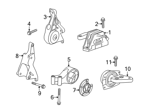 2013 Chevy Malibu Engine & Trans Mounting Diagram