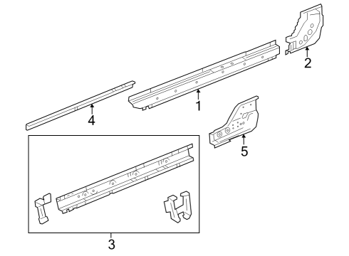 2023 GMC Canyon EXTENSION-RKR INR PNL RR Diagram for 84785749