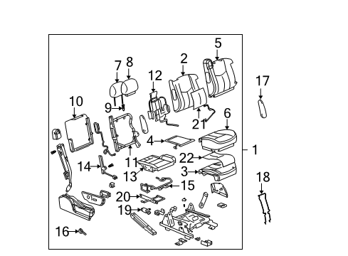 2003 Chevy Suburban 2500 Pad,Passenger Seat Back Cushion Diagram for 88941599