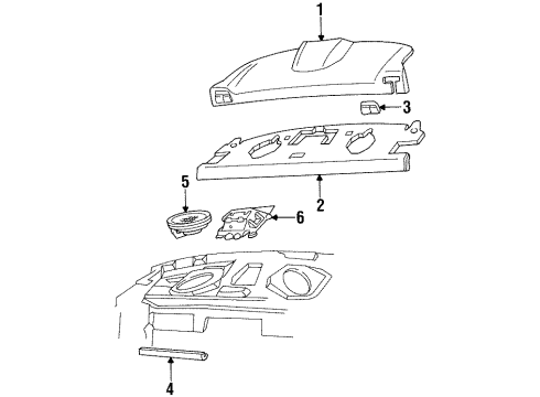 2000 Chevy Lumina Trim Assembly, Rear Window Panel <Use 1C4M*Neutral Medium Diagram for 10423560