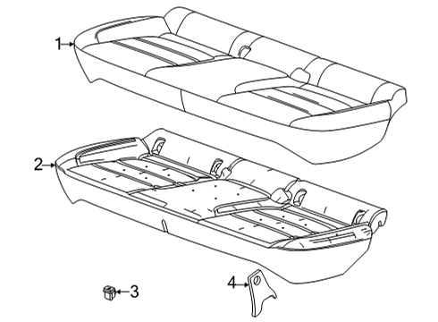 2021 Chevy Trailblazer COVER ASM-R/SEAT CUSH *JET BLACK Diagram for 42763110