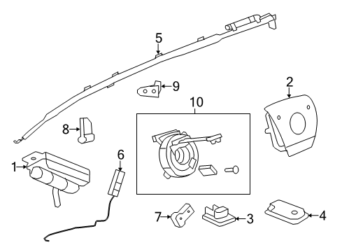 2015 Chevy Traverse Airbag Assembly, F/Seat Outboard St Bk Diagram for 84005321