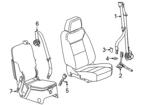 2020 Chevy Silverado 3500 HD Seat Belt, Electrical Diagram 2 - Thumbnail