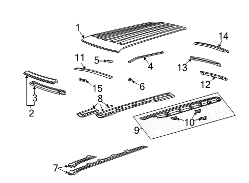 2015 GMC Savana 3500 Roof & Components Diagram