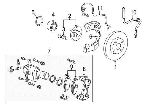 2016 Chevy Spark EV Front Brakes Diagram