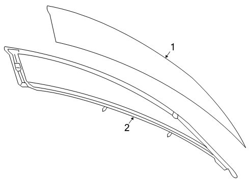 2005 Chevy SSR Window Assembly, Roof Stationary Diagram for 15289744