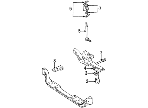 1994 GMC C3500 Stabilizer Bar & Components - Front Diagram 1 - Thumbnail