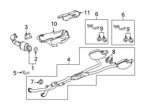 2010 Cadillac CTS Exhaust Components Diagram