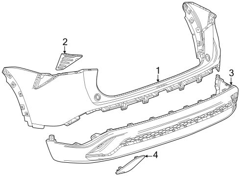 2024 Chevy Trax Bumper & Components - Rear Diagram