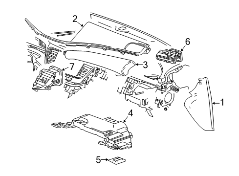 2019 Buick LaCrosse Outlet Assembly, Instrument Panel Outer Air Diagram for 26680099