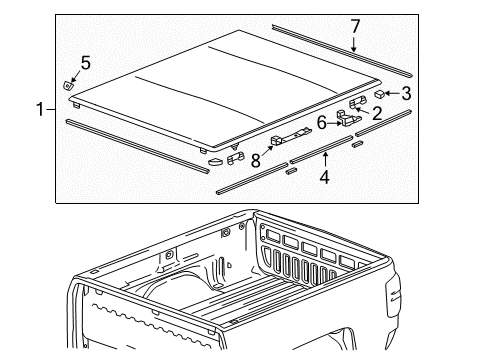 2016 GMC Sierra 1500 Exterior Trim - Pick Up Box Diagram 14 - Thumbnail