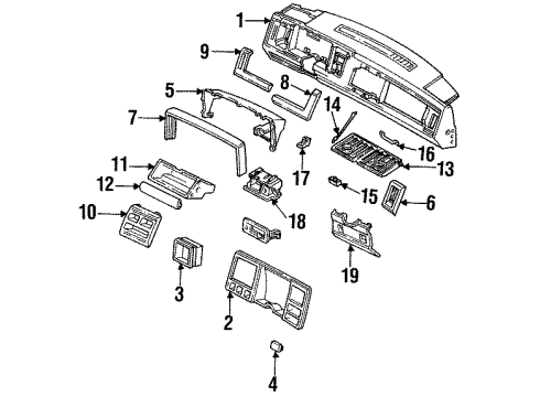 1992 Chevy Blazer Instrument Panel, Body Diagram 1 - Thumbnail