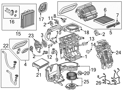 2020 GMC Acadia Cover, Pass Compartment Air Filter Access Hole Diagram for 84290038