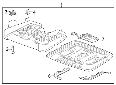 2022 GMC Sierra 1500 Overhead Console Diagram