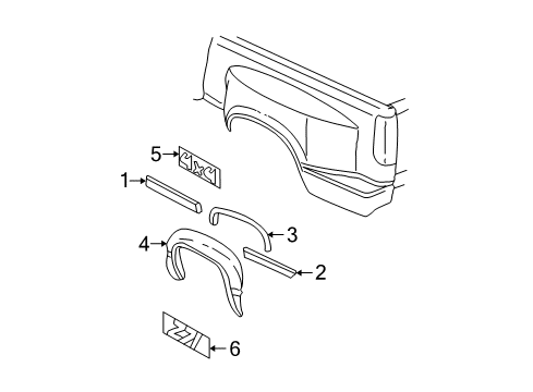 2000 GMC C2500 Exterior Trim - Pick Up Box Diagram 3 - Thumbnail