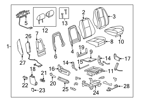 2011 GMC Sierra 3500 HD Cover,Passenger Seat Cushion Diagram for 20904106