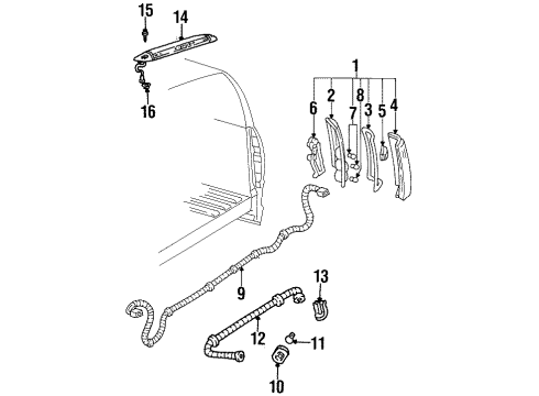 1999 Chevy C2500 Suburban High Mount Lamps Diagram