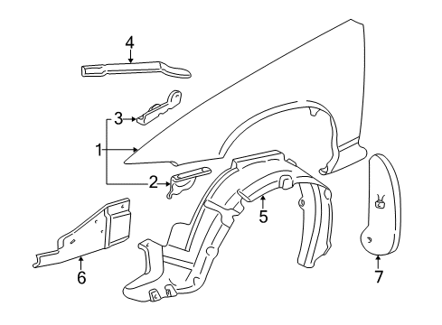 2001 Buick Regal Shield, Engine Splash *Black Diagram for 10285881