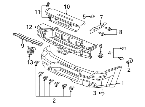 2006 GMC Envoy XL Rear Bumper Diagram 2 - Thumbnail