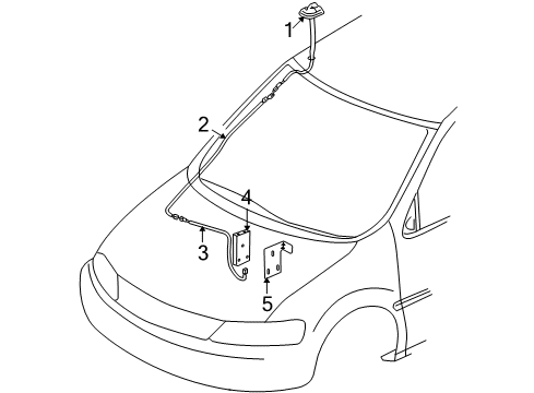 2006 Buick Terraza Cable Assembly, Digital Radio Antenna Diagram for 10366124