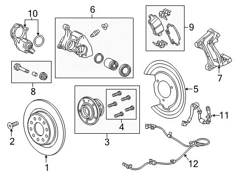 2021 Chevy Malibu Brake Components, Brakes Diagram 2 - Thumbnail