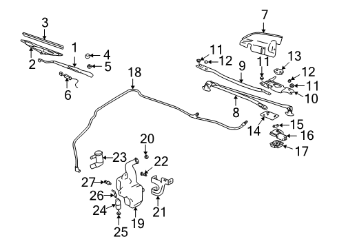 2001 Chevy Monte Carlo Wiper & Washer Components, Body Diagram