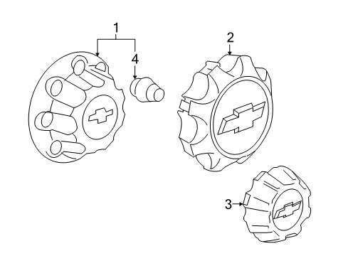 2018 Chevy Silverado 3500 HD Wheel Covers & Trim Diagram