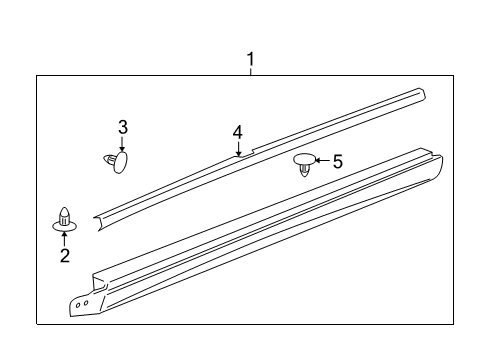 2005 Buick LaCrosse Retainer, Rocker Panel Molding Lower *Black Diagram for 10363352