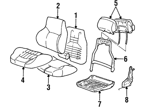 1998 Chevy Monte Carlo Pad Assembly, Pass Seat Cushion Diagram for 16745984