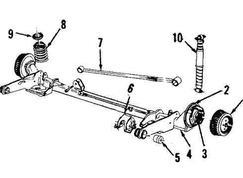 1984 Buick Skylark Rear Suspension System, Rear Axle Diagram 1 - Thumbnail