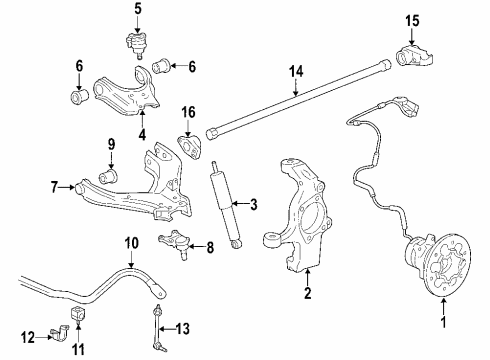 2008 Hummer H3 Suspension Components, Control Arm Diagram 2 - Thumbnail