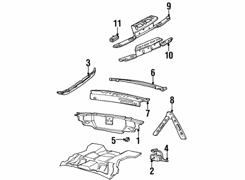 1992 Cadillac Seville Panel, Rear End Diagram for 25648555