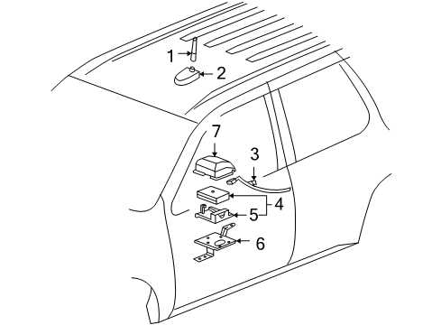 2005 Buick Rainier Cable Asm,Navn Antenna Coaxial Diagram for 88987796