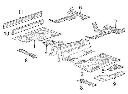 2021 Chevy Camaro Floor & Rocker Diagram 1 - Thumbnail