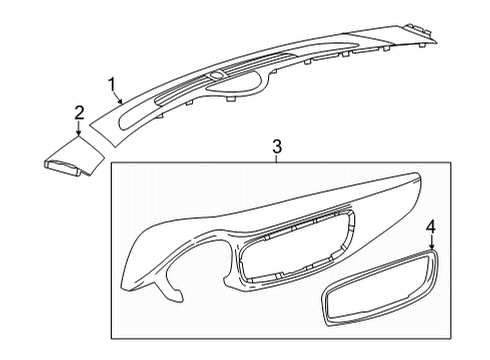 2024 Buick Enclave PAD-I/P CTR TR *DK GALVANIZEE Diagram for 85126591