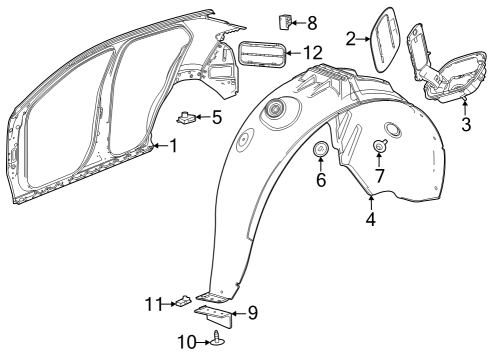 2024 Buick Encore GX Deflector Assembly, Rear Tire Frt Air Diagram for 42751072