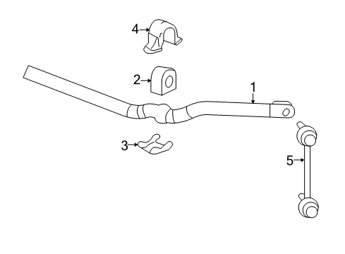 2011 Cadillac CTS Stabilizer Bar & Components - Front Diagram 4 - Thumbnail